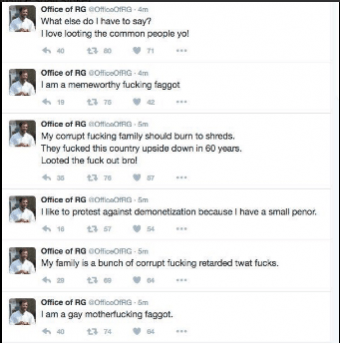 Rahul Gandhi's twitter handle rahul