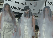 Bloodied brides protest Lebanese rape law