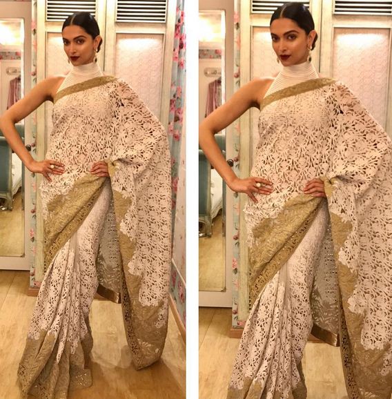 Deepika Padukone wears an elaborate saree for an Ambani bash. Deepika Padukone