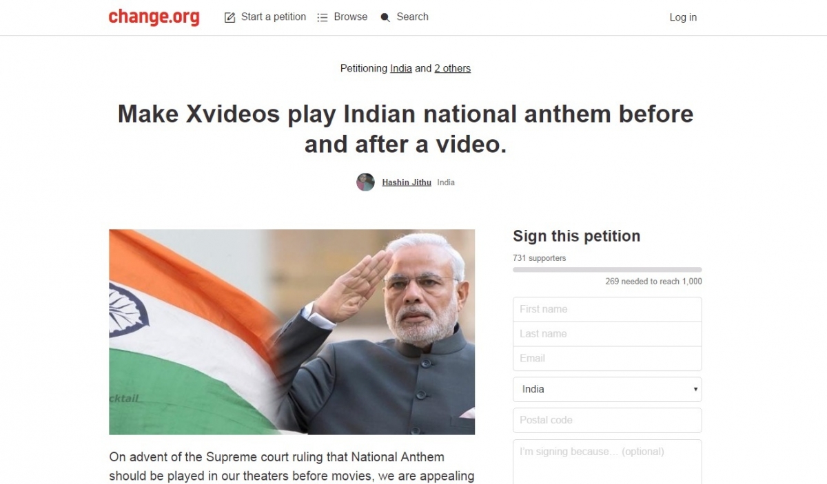 1200px x 703px - Petition urging PM Modi to make national anthem mandatory before online porn  videos on XVideo website has hundreds of backers! - IBTimes India
