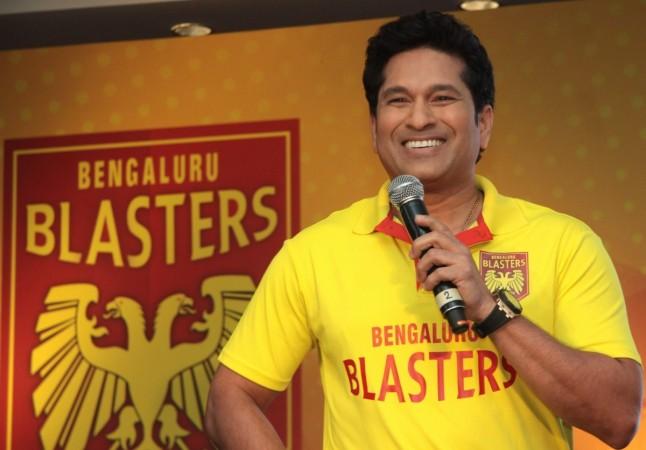 Indian cricket legend and co-owner of premier Badminton league Franchise Bengaluru Blasters Sachin Tendulkar during a press conference in Bengaluru sachin tendulkar