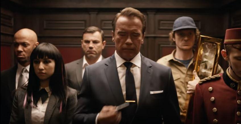 Arnold Schwarzenegger in a Mobile Strike video game commercial. Arnold Schwarzenegger