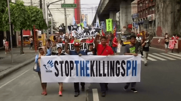 Filipino activists protest against Dutertes drug war killings Filipino activists protest against Dutertes drug war killings