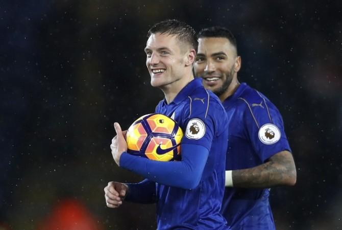 Jamie Vardy with the match ball after his much deserved hat-trick against Manchester City. Jamie Vardy with the match ball after his much deserved hat-trick against Manchester City.