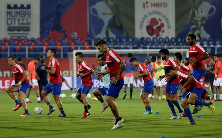 Alexandre Guimaraes' Mumbai City FC train at the Mumbai Football Arena ahead of their key ISL 2016 return leg fixture against Atletico de Kolkata mumbai city fc