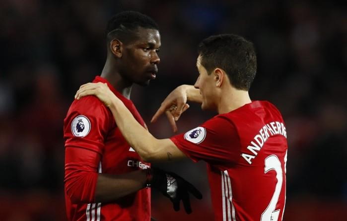 Paul Pogba will look to take the game by the scruff of the neck and guide Manchester United to victory over Crystal Palace Paul Pogba Ander Herrera Manchester United
