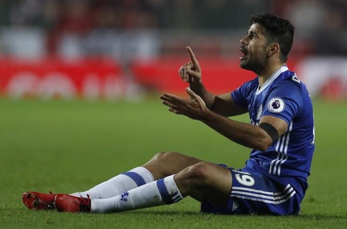 Chelsea striker Diego Costa will hope to give the Crystal Palace defender plenty to worry about in their Premier League game Diego Costa Chelsea