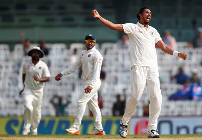 India pace bowler Ishant Sharma lets out a roar after picking up the wicket of England batsman Jos Buttler on day two, December 17, 2016 Ishant Sharma India