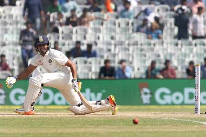 Karun Nair of India plays a shot on Day 4 of the fifth test match between India and England at M A Chidambaram Stadium in Chennai, on Dec 19, 2016. karun nair