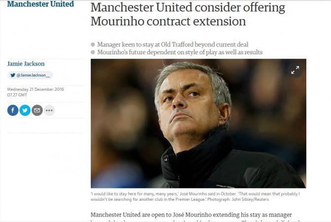 Guardian report on Mourinho guardian
