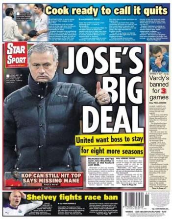 The Daily Star report on Mourinho daily star