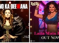 Urvashi Rautela in Haseeno Ka Deewana song from Kaabil (left) and Sunny Leone in Laila Main Laila song from Raees (right)