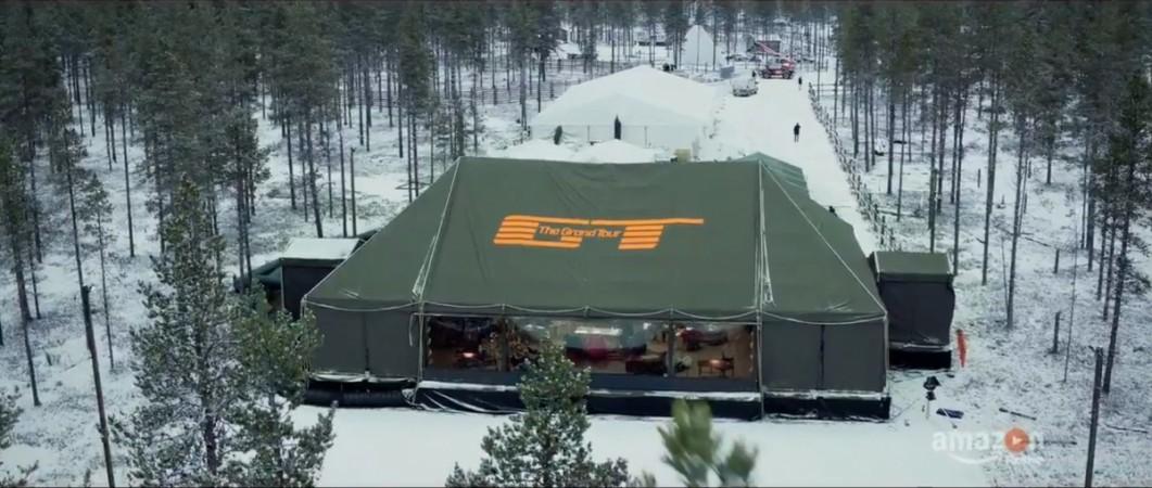 The Grand Tour tent moved to Arctic Circle for episode 6. The Grand Tour
