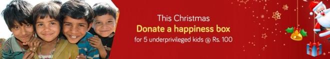 snapdeal happiness box, snapdeal donations, christmas celebrations, new year celebrations,