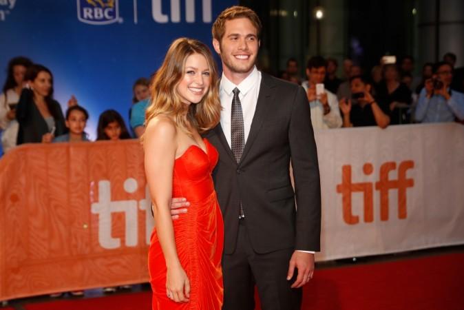 Blake Jenner poses with his wife Melissa Benoist on the red carpet for the film Melissa Benoist