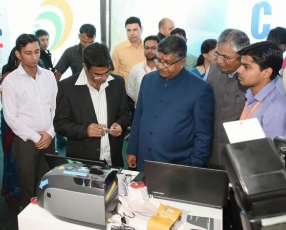 Union Minister for Electronics & Information Technology and Law & Justice Ravi Shankar Prasad visits after inaugurating the Theme Pavilion digital india, cashless economy, pm modi, demonetisation, bank transactions, online banking, mobile banking