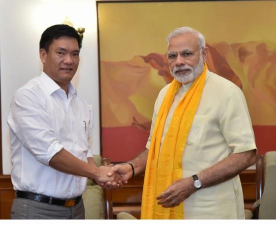 Arunachal Pradesh Chief Minister Pema Khandu with Prime Minister Narendra Modi, in New Delhi on July 24, 2016. Pema Khandu and Narendra Modi