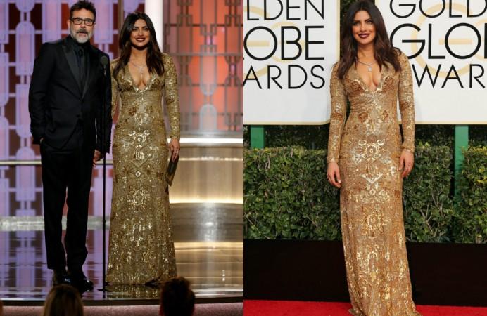 Priyanka Chopra with actor Jeffrey Dean Morgan at Golden Globe 2017 Priyanka Chopra