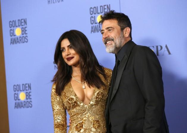 Priyanka Chopra with actor Jeffrey Dean Morgan at Golden Globe 2017 Priyanka Chopra at Golden Globe 2017
