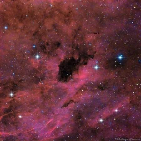 Image of a dark nebula Barnard 343, present in constellation Cygnus. Dark nebula Barnard 343