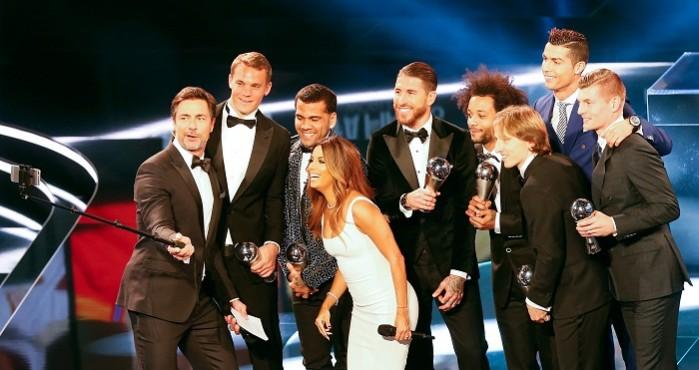 FIFpro World XI. FIFpro World XI, Manuel Neuer, Dani Alves, Sergio Ramos, Marcelo, Cristiano Ronaldo, Toni Kroos