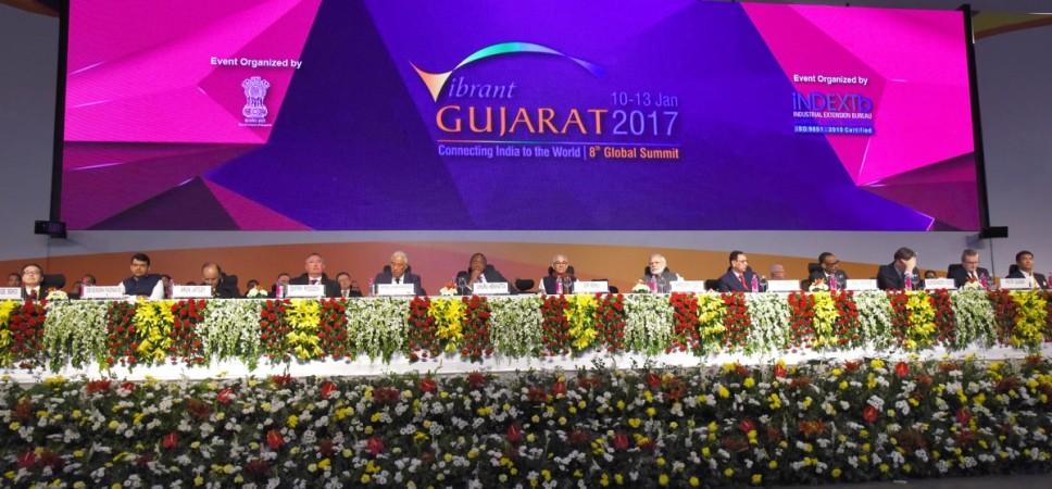 Prime Minister Narendra Modi and other dignitaries at the inauguration ceremony of the Vibrant Gujarat Global Summit 2017, at Mahatma Mandir, in Gandhinagar Gujarat on January 10, 2017. vibrant gujarat 2017, pm modi, inauguration, investor summit in gujarat, partner countries at vibrant gujarat 2017