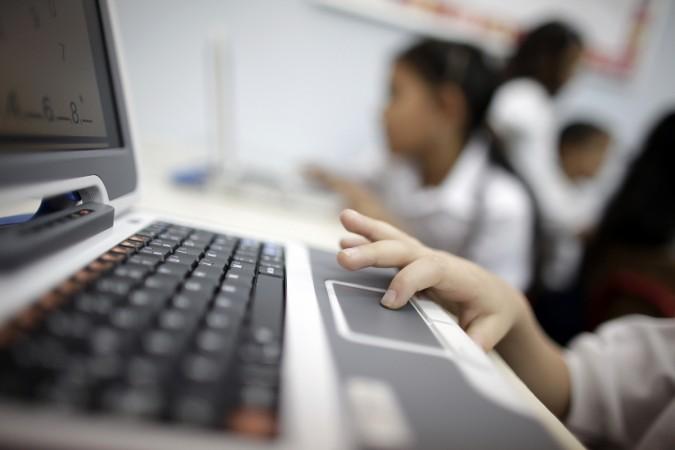 Kids using computer