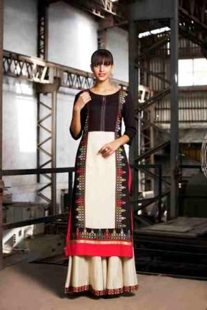 Multi-coloured printed 3/4 sleeve kurta with matching palazzos Lohri clothes