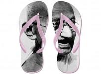 'Gandhi flip flops' imprinted with Mahatma Gandhi's face