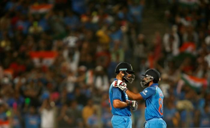 Virat Kohli and Kedar Jadhav during their brilliant partnership, January 15, 2017 Virat Kohli, Kedar Jadhav, India, England, 1st one-day international
