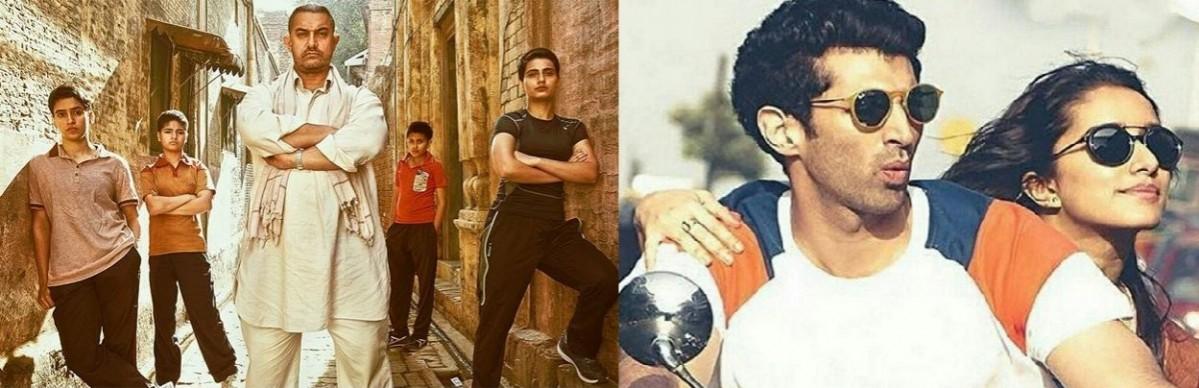 A still from Dangal (on left); A still from OK Jaanu Dangal vs OK Jaanu box office collection
