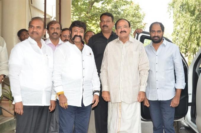 Krish with Balakrishna and Venkaiah Naidu at GPSK special screening Krish with Balakrishna and Venkaiah Naidu at GPSK special screening