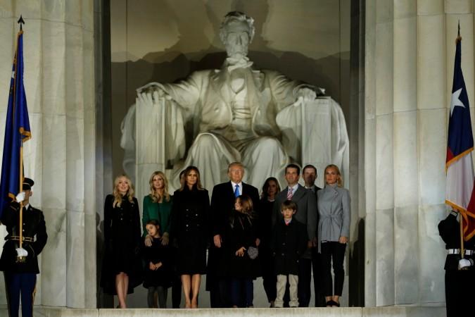 U.S. President-elect Donald Trump and his family take part in a Make America Great Again welcome concert in Washington, U.S. Donald Trump inauguration 2017