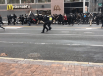 Police fire tear gas on protesters at Trump inauguration