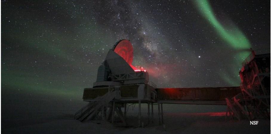 The South Pole Telescope in Antarctica. South Pole Telescope, Antarctica