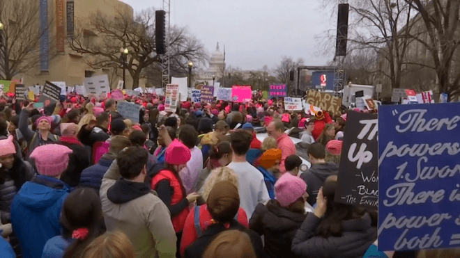 Womens marches around the world with millions protesting against Donald Trump
