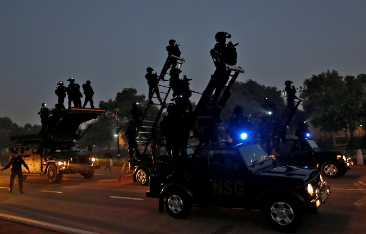 Commando's take part in a rehearsal for India's Republic Day parade in New Delhi, India. Republic Day 2017 (rehearsals)