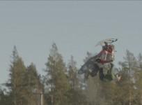 Swedish freestyler Daniel Bodin does worlds first double backflip on snowmobile