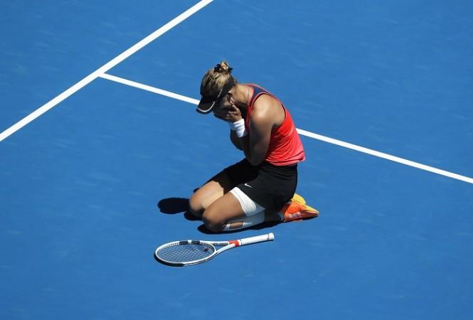 Mirjana Lucic-Baroni cannot hide her delight after beating Karolina Pliskova in the quarterfinals of the Australian Open, January 25, 2017 Mirjana Lucic-Baroni, Karolina Pliskova, Australian Open, women's singles, quarterfinals
