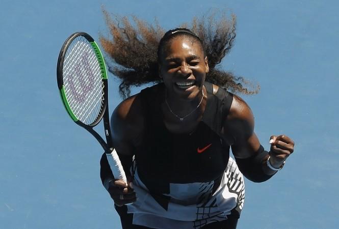 Serena Williams is overjoyed after defeating Johanna Konta in the quarterfinals of the Australian Open, January 25, 2017 Serena Williams, Johanna Konta, Australian Open, quarterfinals, Lucic-Baroni