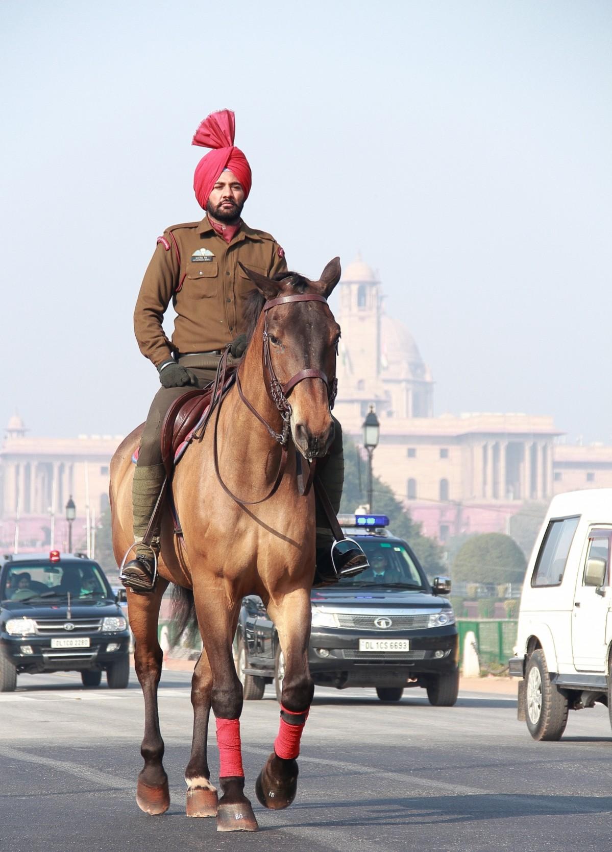 The president's Bodyguard. He is tall, may or may not be dark depending on how you take it...but definitely handsome. Up here, Singh is King. Republic Day