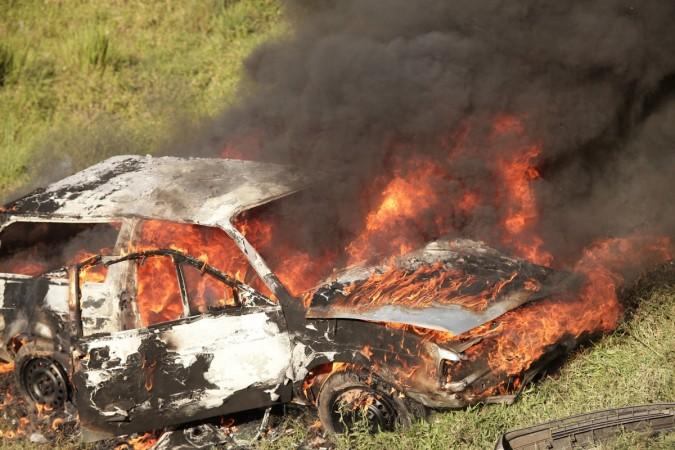 Burning car