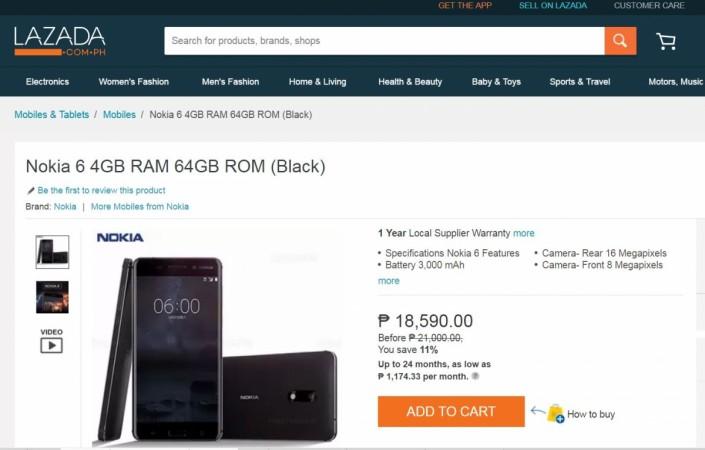 Android-powered Nokia 6 goes on sale outside China with higher price-tag Nokia, LAZADA, store, price, Nokia 6, Philippines, China, Nokia 6 sale, HMD Global Oy