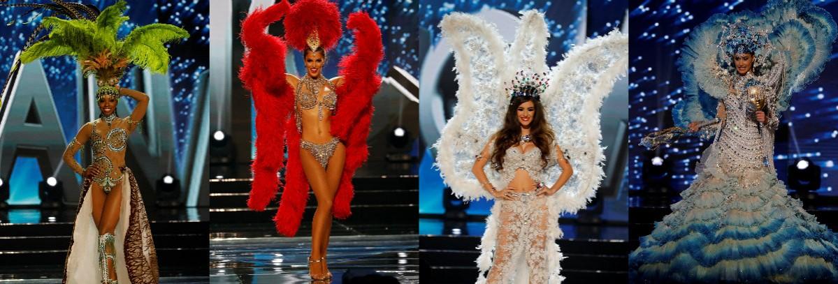 (L to R) Miss Guyana, Miss France, Miss Portugal and Miss Venezuela compete during a national costume. Miss Universe 2016