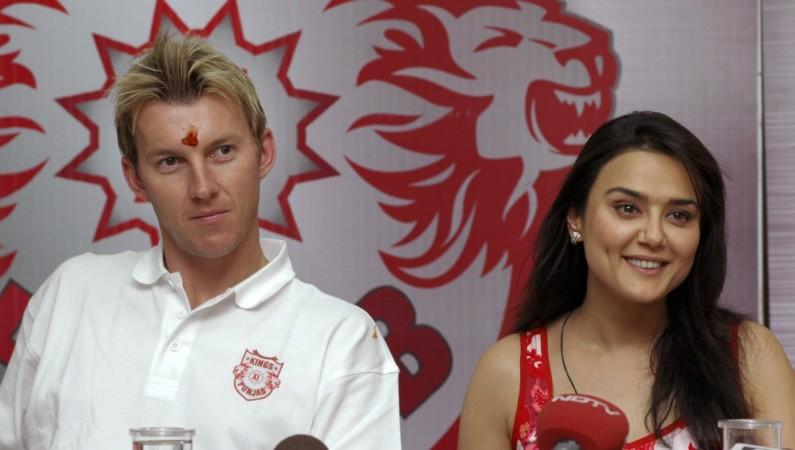 The first IPL auction ever took place in Mumbai in 2008. Pictured: Brett Lee and Kings XI Punjab co-owner Preity Zinta ipl, preity zinta