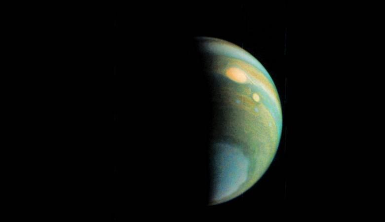 Citizen scientist Gerald Eichstädt using data from NASA's Juno spacecraft to create this false-color view of Jupiter's polar haze. NASA's Juno spacecraft, Jupiter