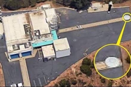 View of the alleged UFO at NASA's JPL, California seen by Google Earth. nasa, JPL, UFO