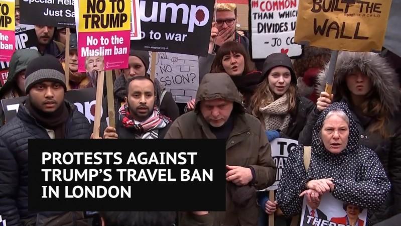 Protesters gather in London to fight against Trump immigration order