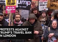 Protesters gather in London to fight against Trump immigration order