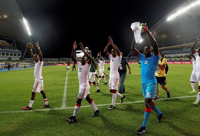 Burkina Faso players celebrate. Burkina Faso third place, Afcon 2017, Burkina Faso, Burkina Faso Afcon, Africa Cup of Nations,